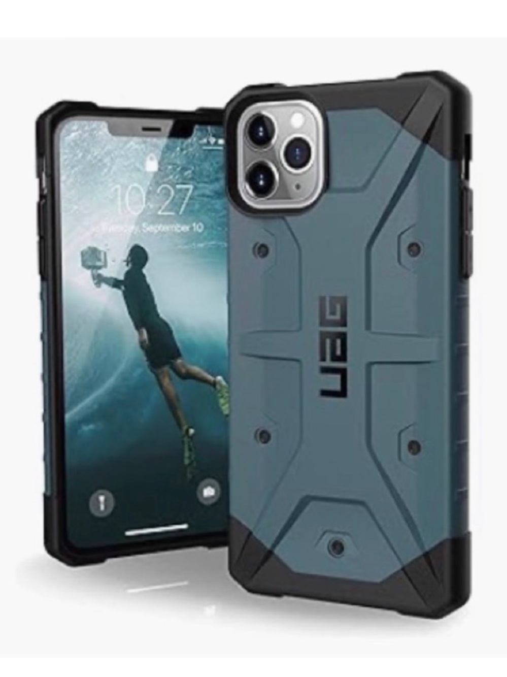 UAG Pathfinder iPhone X XS 5.8 Rugged Case Slate Blue Black Drop Protection